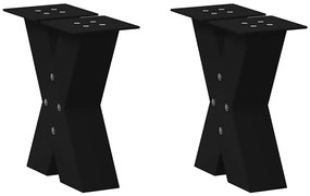Gambe Tavolino Da Caffè A X 2 Pz Nero 40x(30-31) Cm İn Acciaio /