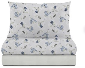 Completo letto singolo petali grigio in flanella