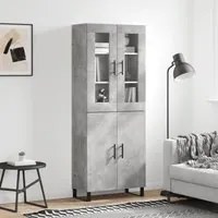 Credenza Grigio Cemento 69,5x34x180 cm in Legno Multistratocod mxl 125459