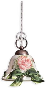 Lampadario Classico Napoli Metallo E Ceramica Nero Sfumato Rame 1 Luce E14