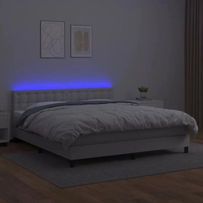 Giroletto molle con materasso e led bianco 160x200cm similpelle