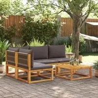 Set Divano da Giardino 5 pz con Cuscini Legno Massello Acacia 3278842