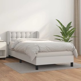 Giroletto A Molle Con Materasso Bianco 100x200 Cm İn Similpelle /