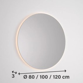 Specchio con illuminazione integrata bagno tondo MADERO L 120 x H 120 x P 3.5 cm grigio / argento