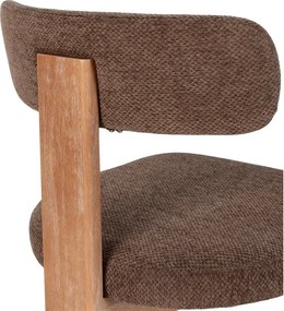 Sedie da pranzo in set marroni in imbottito 2 pz Nadia – MOME