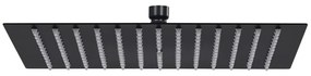 Testa Doccia A Pioggia İn Acciaio Inox 25x25 Cm Quadrata Nera /
