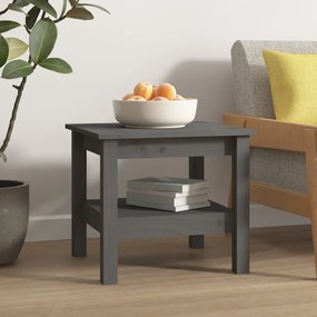 Tavolino da salotto grigio 45x45x40 cm legno massello di pino