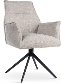 Sedia girevole Sophia beige/nero – 62x60x89 cm