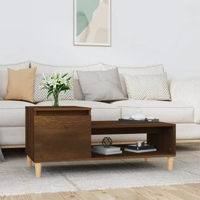 Tavolino Da Salotto Rovere Marrone100x50x45cm Legno Multistrato /