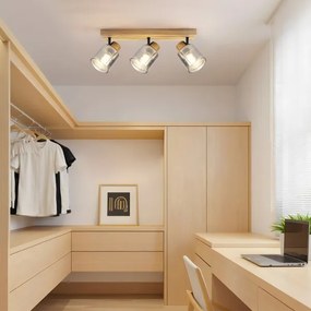 Brilagi - Faretto HYGGE 3xE14/15W/230V legno di caucciù/fumé