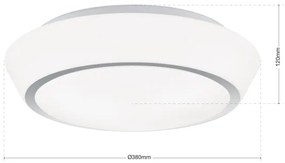 Orion - Plafoniera da bagno TENA 3xE27/60W/230V Ø 38 cm IP44 bianca