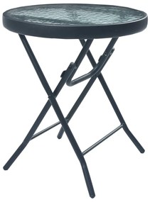 Tavolino da bistrot nero 40x46 cm in acciaio e vetro
