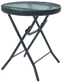 Tavolino da bistrot nero 40x46 cm in acciaio e vetro