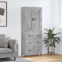 Credenza Grigio Cemento 69,5x34x180 cm in Legno Multistratocod mxl 102081