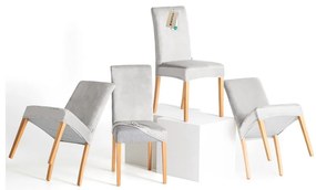 Set di coprisedia grigio chiaro con rivestimento elastico per sedie 4 pz 48 cm Sento – Restilo