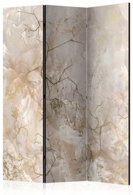 Paravento separè Sogno dorato (3 pezzi) - astrazione su sfondo con texture di marmo