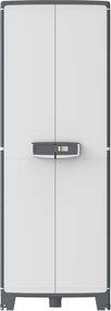 Armadio alto Wendy SPACEO in polipropilene, grigio e bianco L 65 x H 180 x P 39 cm, 2 ante