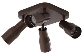 Faretto da soffitto quadrato 4 luci GU10 50 mm bronzo scuro - Stanley