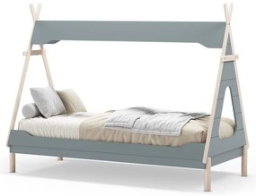 Letto per bambini in legno di pino color petrolio 90x190 cm Nora - Marckeric