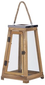 Lanterna di legno naturale 39 cm PULAU Beliani