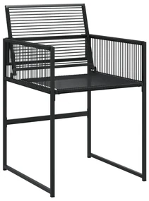 Set da pranzo da giardino 7 pz nero in polyrattan