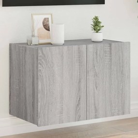 Mobile Tv A Parete Con Luci Led Grigio Sonoma 60x35x41 Cm /
