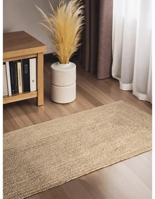 Passatoia colore naturale chiaro in iuta reversibile e tessuta a mano 80x200 cm Sharmila Natural White – Hanse Home