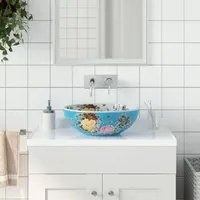 Lavabo da Appoggio Multicolore Rotondo 41x14 cm Ceramica 155055