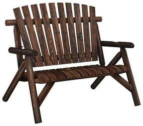 Panca giardino 2 posti 119x85x98cm legno massello abete rosso