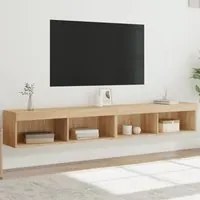 Mobili TV con Luci LED 2pz Rovere Sonoma 100x30x30 cm 837160