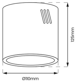 Faretto GEORGE 1xE27/60W/230V diametro 11 cm bianco