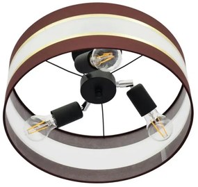 Lampadario a sospensione con supporto rigido HELEN 3xE27/15W/230V marrone/nero/oro