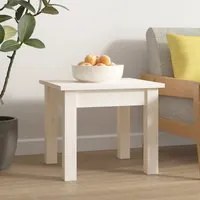 Tavolino da Salotto Bianco 35x35x30 cm Legno Massello di Pino 814220