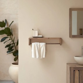 Tikamoon - Portasciugamani da bagno in legno massello di acacia Lila 60