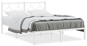 Giroletto Con Testiera Metallo Bianco 140x190 Cm /