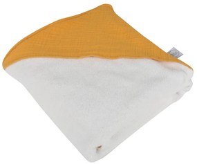 Asciugamano in mussola gialla con cappuccio 75x75 cm - Bébé Douceur