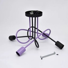 Lampadario a plafone OXFORD 4xE27/15W/230V nero/viola