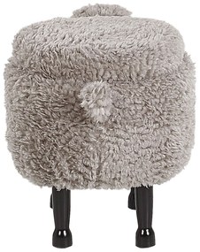 Pouf animaletto in tessuto grigio SHEEP Beliani