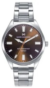 Orologio Uomo Mark Maddox HM1012-46 Marrone Argentato