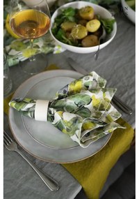 Sottobicchieri in panno verde in set da 4 Lotus - Linen Tales