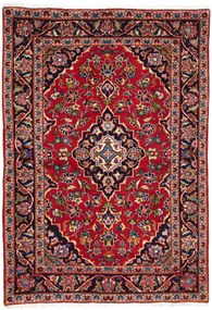 Kashan Tappeto 140x100 Rosso (Iran) Annodato A Mano