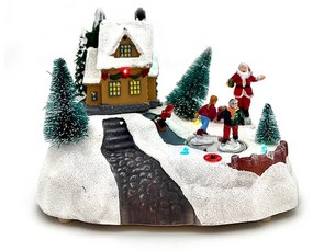 Villaggio Natalizio luminoso con Babbo Natale Viscio Trading