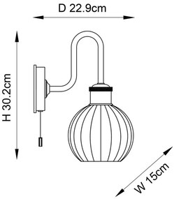 Endon 95507 - Applique da bagno KENDALL 1xE27/10W/230V IP44 ottone