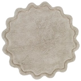 Tappeto rotondo beige in cotone lavabile e tessuto a mano ø 110 cm Sweet April Lin – Nattiot