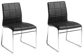 Set di 2 sedie da pranzo  pelle sintetica nero e metallo KIRON Beliani