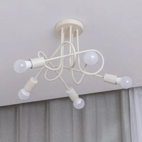 Lampadario a plafone OXFORD 5xE27/15W/230V crema