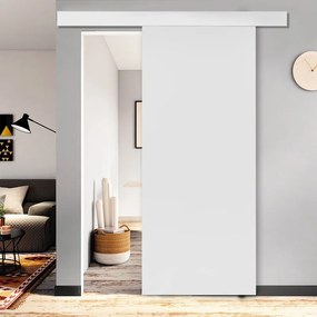 Porta scorrevole Pearl in mdf bianco, L 92.5 x H 215 cm, con binario Atelier bianco Reversibile