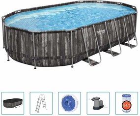 Set Piscina Ovale Power Steel 488x305x107 cm Bestway