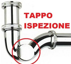 Sifone bidet a S in ottone cromato con attacco universale