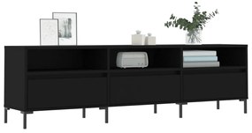 Mobile porta tv nero 150x30x44,5 cm in legno multistrato